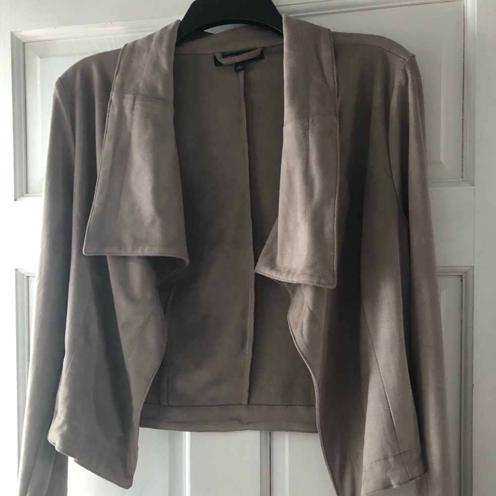 Grey suede mini jacket